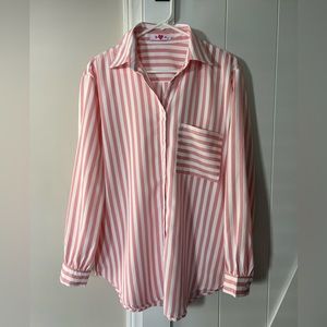 PORTIA LOOSE BUTTON UP TOP - PINK size M